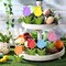 6 Pcs Spring Summer Decor Colorful Tiered Tray Decor Set Wooden Tulip Ice Cream Umbrella Sunglasses Block Signs Spring Summer Table Centerpieces for Farmhouse Home Shelf(Tulips)